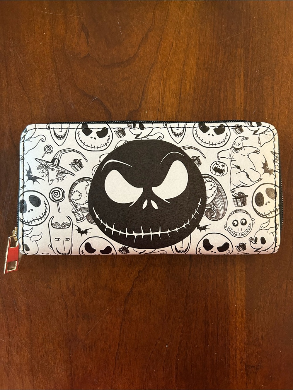 White and Black Nightmare Before Christmas Graphic Wallet - Unbranded